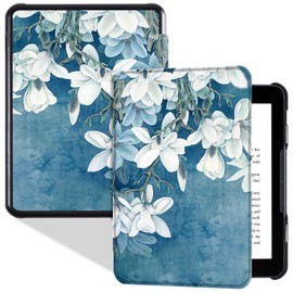 BOZHUORUI Case for 7.8" Nook GlowLight 4 Plus (2023) | Slim & Lightweight Design | Book Folio Style | Hard Back Shell | Premium PU Leather Cover (Magnolia)