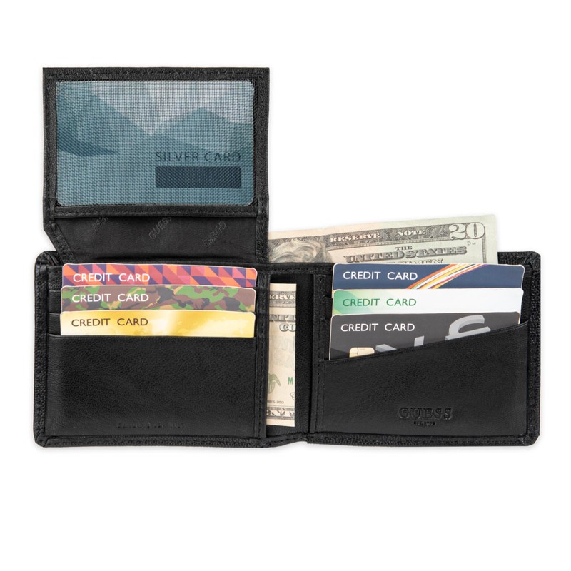 GUESS Men's Classic Bifold Wallet with Card Slots, Bill Compartment