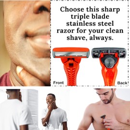 BiC 3 Hybrid Extra Life, 2 Handles + 24 Refills, Bic Razor Blades, Men’s Triple-Blade Razors, Shaving Wet Disposable Razors for Men, Beard Shaver, Shaving Razor by TradeProvider® (24 Refill 2 Handles)