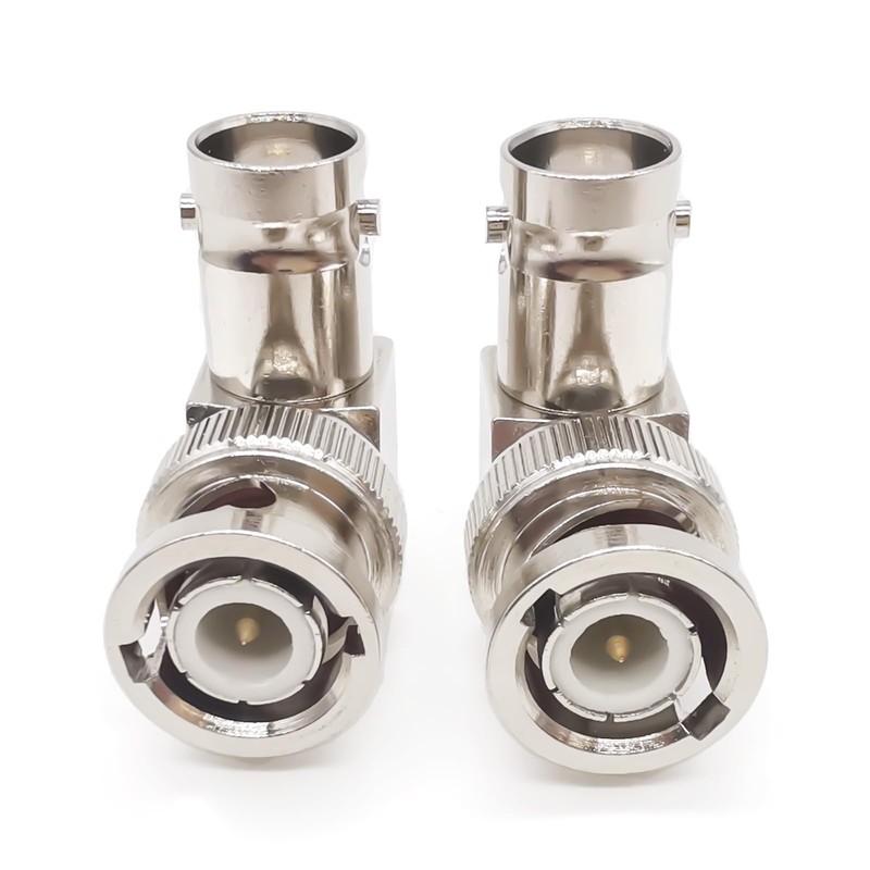 2pcs BNC to BNC 90 Degree Coaxial Adapter, BNC Right