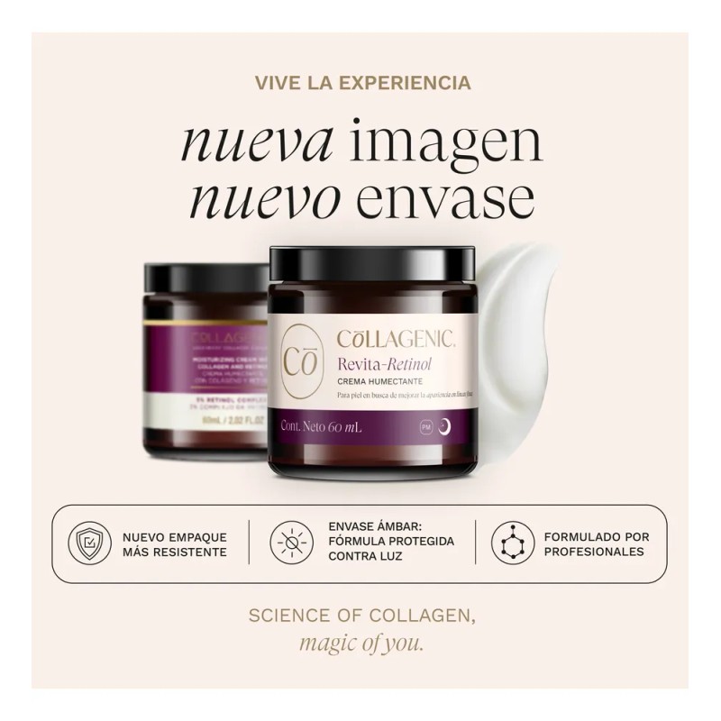 Crema Facial Antiarrugas Con Retinol Y Colágeno Hidrolizado Mixta