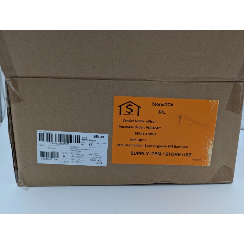 Siffron Case of 50 Siffron Scan Peg Hooks Commercial Retail
