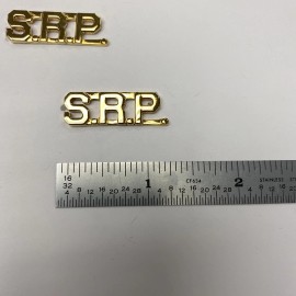 SRP - Gold Police Collar Brass - Pin and Clutch Backing - NEW - Rank Insignia
