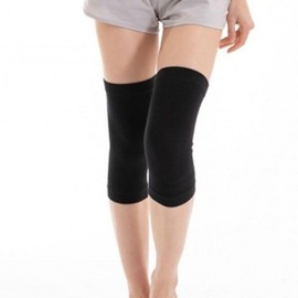Knee Sleeve Thermal Support Brace 2-Piece Set (Size M) Black