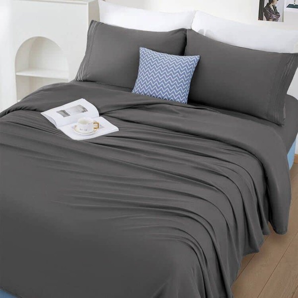 REDASW Soft Microfiber Sheet Set Lightweight 4pcs Bedding Sets Cooling