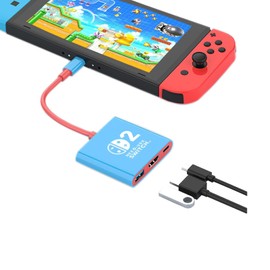 Aiyingmei Switch Dock for Switch 1/2ST Docking Station, Portable Switch TV Dock Adapter Compatible with Switch/OLED/Steam Deck Support 4K/60HZ Switch TV Mode with HDMI2.0 (Blue)