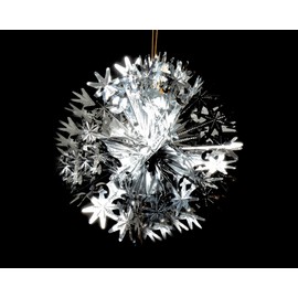 Foil Garland Star Ball - Christmas Hanging Decoration Wall Ceiling Xmas Deco (Silver)