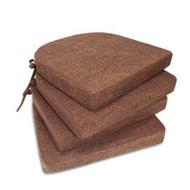 JONA SADO D-Shaped Chair Cushions, 2" Thick Dining Chair Pads Machine-Washable, Seat Cushions for Chair 16" x 16", Set of 4