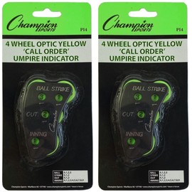 Champion 4-Wheel Baseball Softball Umpire Indicator Count Clicker (2-Pack)