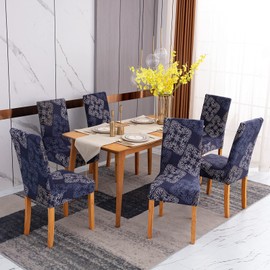 Sufdari Chair Covers 4 Retro,Stretch Dining Chair Covers, Spandex seat Covers for Dining Chairs,Elastic Washable Chair Protectors for Dining Room,Hotel,Restaurant,Banquet (4,Black Rose)