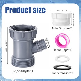 Kitchen Sink Drains Pipe Adapter Dishwasher Drain Hose Adapter Universal Sinks Hose Adapters Y-Shaped Strainer Connection 1-1/2" and 1-1/4" Drain Pipes for Dishwasher Kitchen Sinks