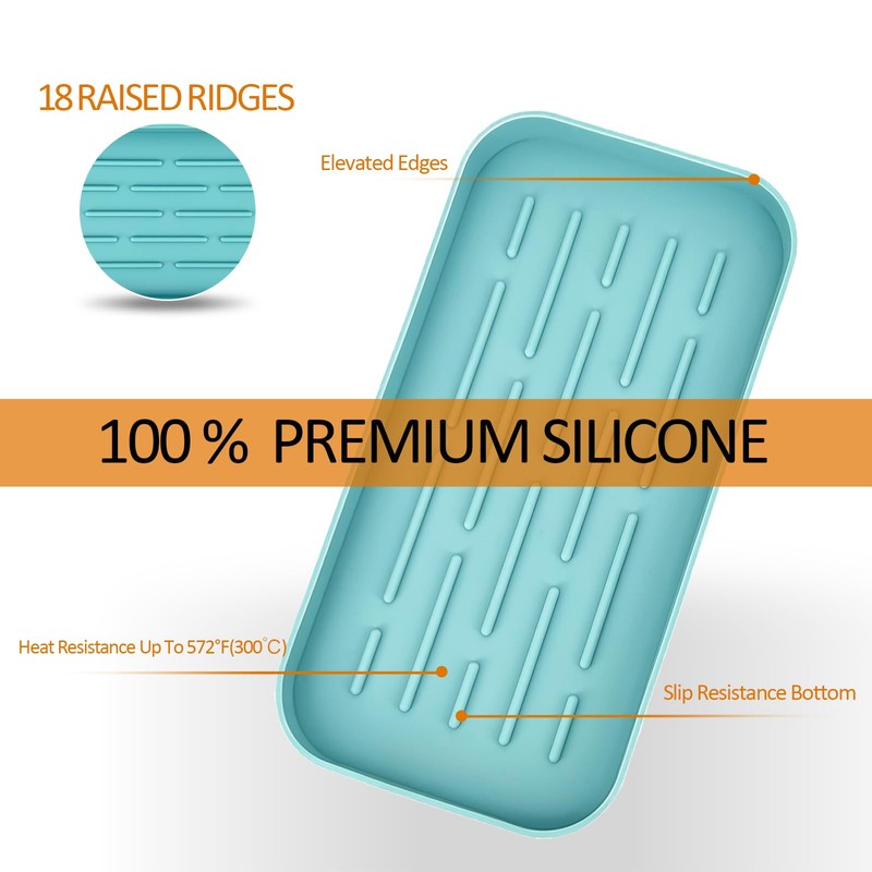 FZHOME Silicone Kitchen Sink Organizer Tray for Multiple Usage (White)