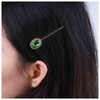 Allereyae Crystal Hair Pins Barrette Green Rhinestone Hair Clip Barrette