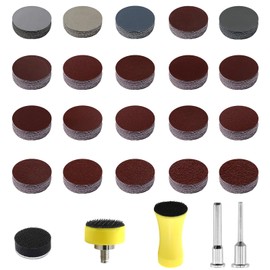 alwaiiz Pack of 240 Sandpaper Velcro Wet Dry 25 mm Round Sandpaper Set, Sanding Flowers with Tools, for Metal, Wood and Car Polishing (Grit 40-7000)