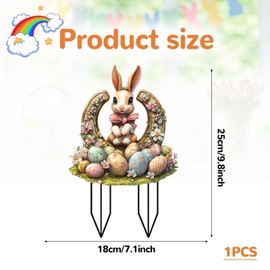 CHIHOLEN Osterdeko Outdoor, Gartenstecker Ostern, Frühlingsdeko Draußen, Osterhasen Figuren Vintage Garten Stecker Deko, Acryl Ostern Deko für Draußen Drinnen Garten