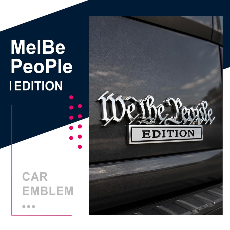 We The People Car Emblem 2Pack, Premium 3D Metal Vehicle
