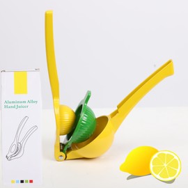 Generic Aluminum Alloy Hand Juicer - Lemon Squeezer easy to clean - Fruits juicer - Color Yellow, Medium