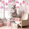 36 Pcs Pink Christmas Party Hanging Swirl Decorations Set,Xmas Holiday