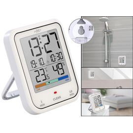 infactory Bathroom Clock: Digital Bathroom Shower Clock Thermo/Hygrometer IP65 (Wall Clock, Suction Clock, Waterproof)