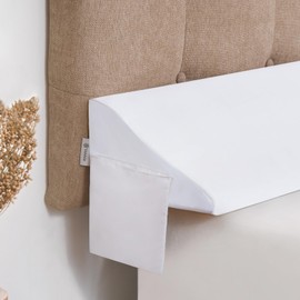 Vekkia Vekkia Queen Size Bed Wedge Pillow for Headboard, Mattress Gap Filler, Bed Gap Filler to Close The Gap, Triangle Bloster Pillow (0-4.5") Between Your Headboard and Mattress, White