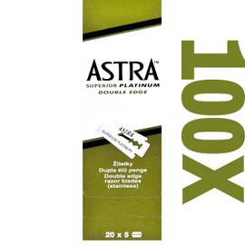 the shave factory The Shave Factory Premium Shaving Set - Astra Platinum Double Edge Safety Razor Blades (100)