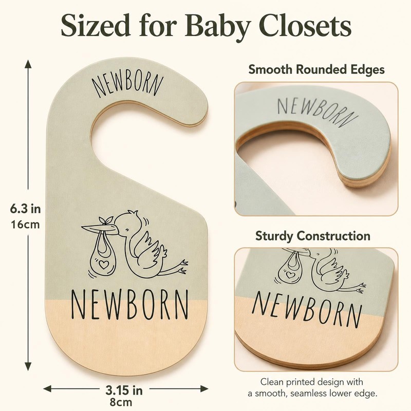8 PCS Baby Wardrobe Dividers, Colorful Baby Hangers Babys Clothes