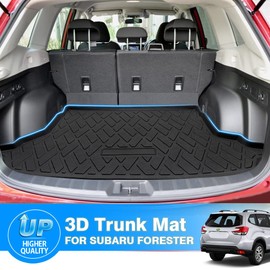 Powerty Trunk Mat for 2019-2024 2025 Subaru Forester Accessories Cargo Liner Without Subwoofer All Weather TPO Rear Trunk Liner (Not Fit Models with Subwoofer on Trunk Side)