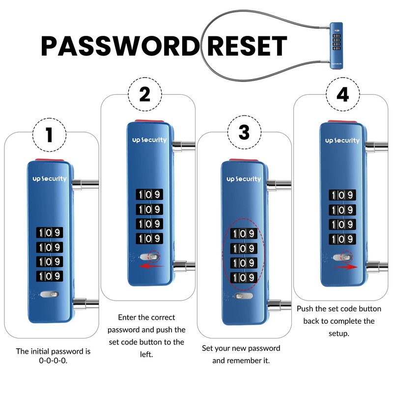 UP Security Combination Lock Outdoor, Bike Lock Cable with Combination,