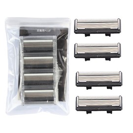 Shaver Men's T-Shaped, German-made 6 Blades, Deep Shave, Washable, Bath Shave, Replacement Blade, Set of 4, Razor (Replacement Blade)