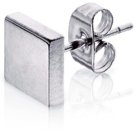 SMYKKO Aurinko Silea Stud Earrings Stainless Steel Women Ladies Girls Steel Earring Square Square, Stainless Steel