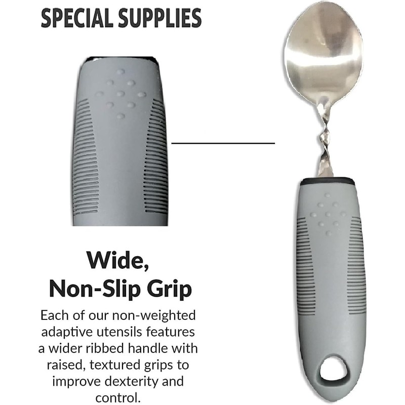 Bendable Extra Wide Handles Easy Grip Cutlery Set of 5
