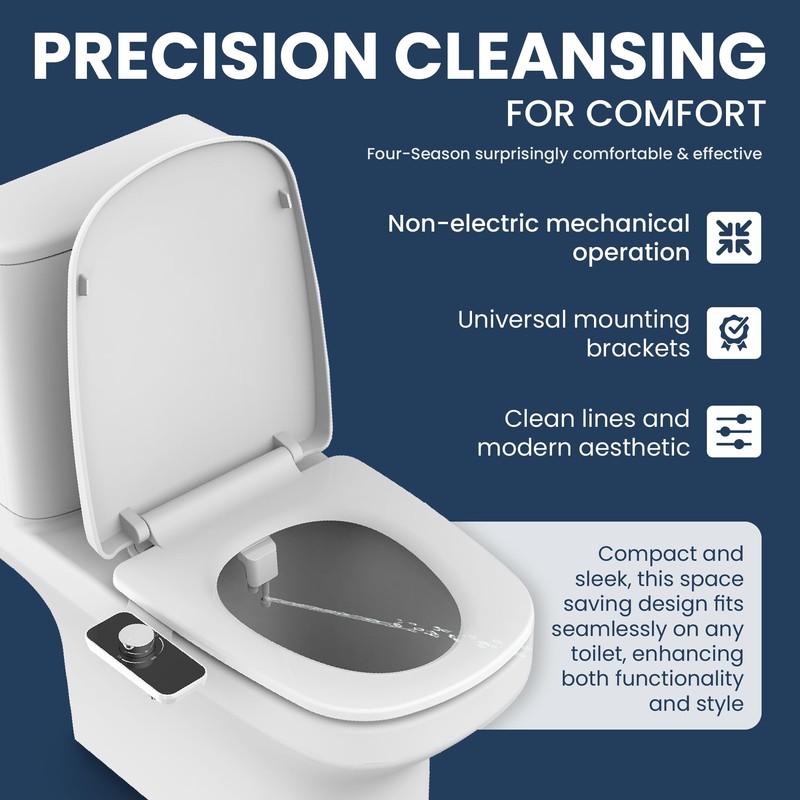 Epica Bidet for Toilet Seat – Warm Water, Adjustable Pressure