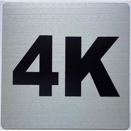 Apartment number 4K sign - UNIT NUMBER 4K SIGN (SILVER, SIZE 4x4 inch, DOUBLE SIDED TAPE) -Broadway Line