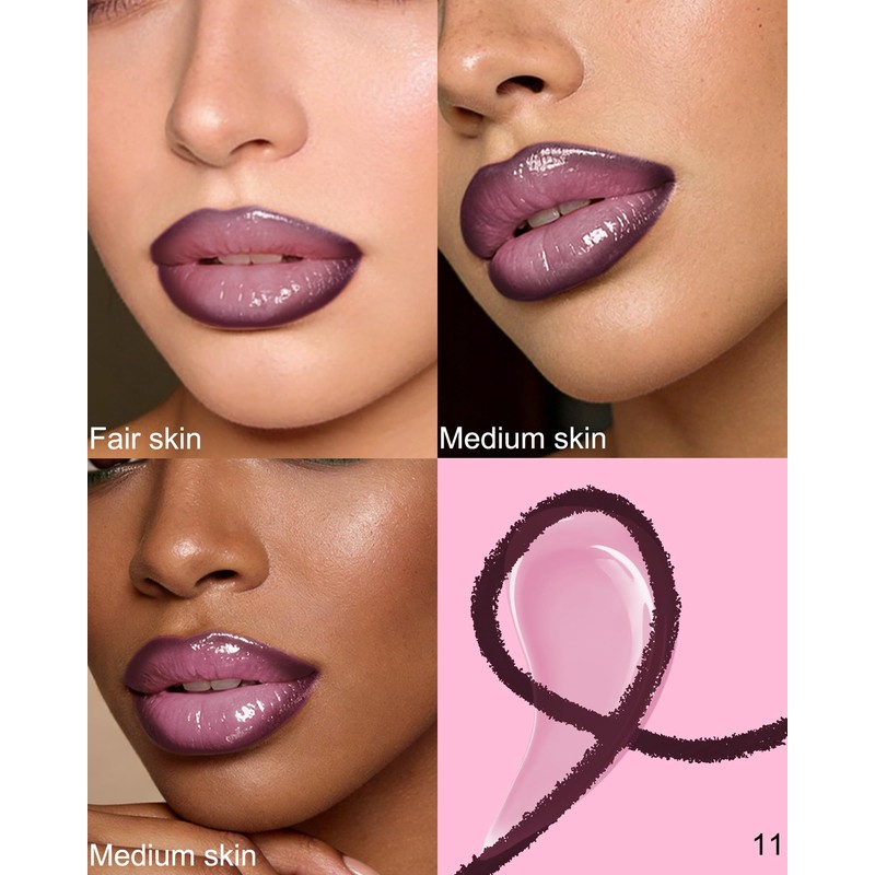 Rossetto e lucidalabbra 2 in 1, colore rosa baby ombre,