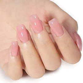AILLSA - Esmalte de uñas en gel color rosa nude, transparente de color neutro, natural translúcido, gel UV permanente, arte de uñas de San Valentín, m