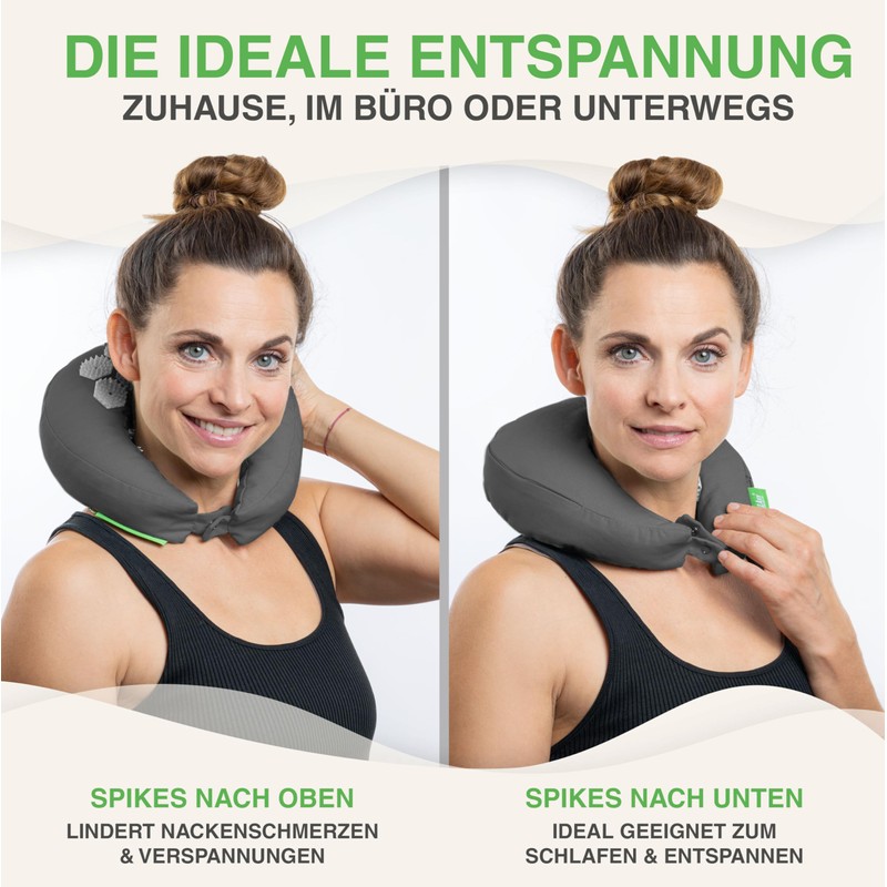 BACKLAxx ® Acupressure Neck Pillow Slate Grey