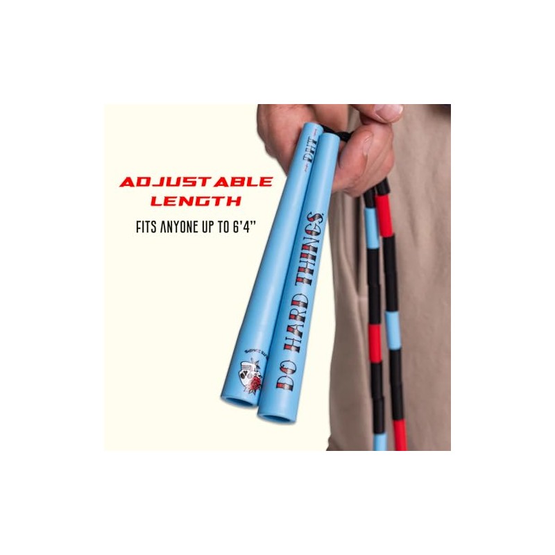 Elite Jumps Edge Beaded Adjustable Jump Rope, Do Hard Things