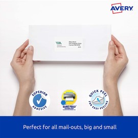 Avery Quick Peel A4 Labels for Laser Printers - Printable Packaging, Shipping & Address Labels - Mailing Stickers - White, 64 x 33.8 mm, 960 Labels / 40 Sheets (959113 / L7159)