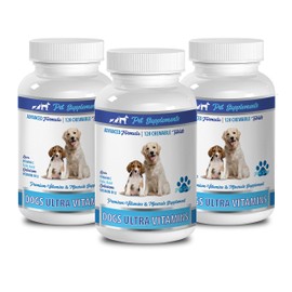 Dogs Vitamins for Hair - Dogs Ultra Vitamins - CHEWABLE - Advanced Formula - Premium Minerals - Minerals for Dogs - 3 Bottle (360 Chews)