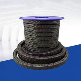 10 Feet Length Graphitized Expanded PTFE Graphite Braided Compression Packing(3/8" x 3/8") for Pump Valve or Mechanical Seal,Pump Gland or Valve Stem or Mechanical Seal