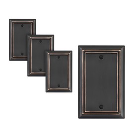 DEWENWILS 4-Pack Blank Wallplates, Aged Bronze Outlet Cover, Metal