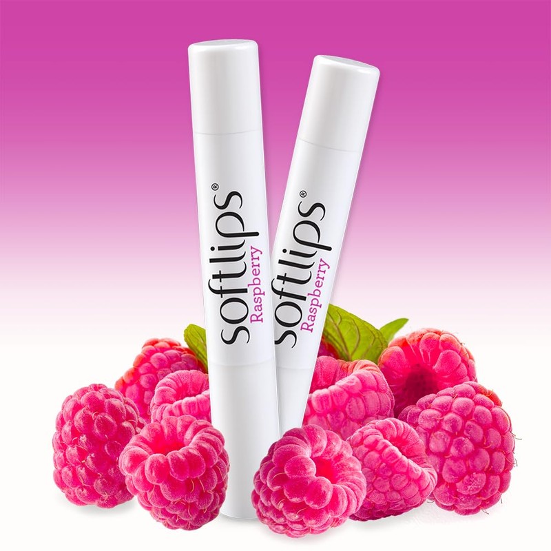 Softlips Raspberry Lip Balm with Green Tea Extract 2-Pack with