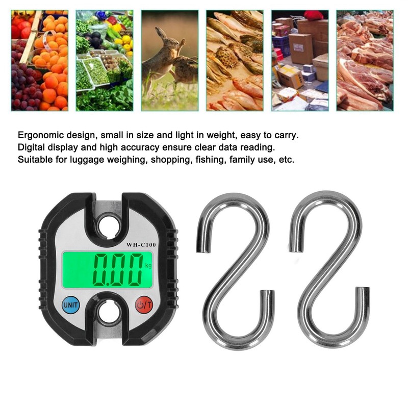 Hanging Scale LCD Digital Display 150KG Range Weighing Tool for
