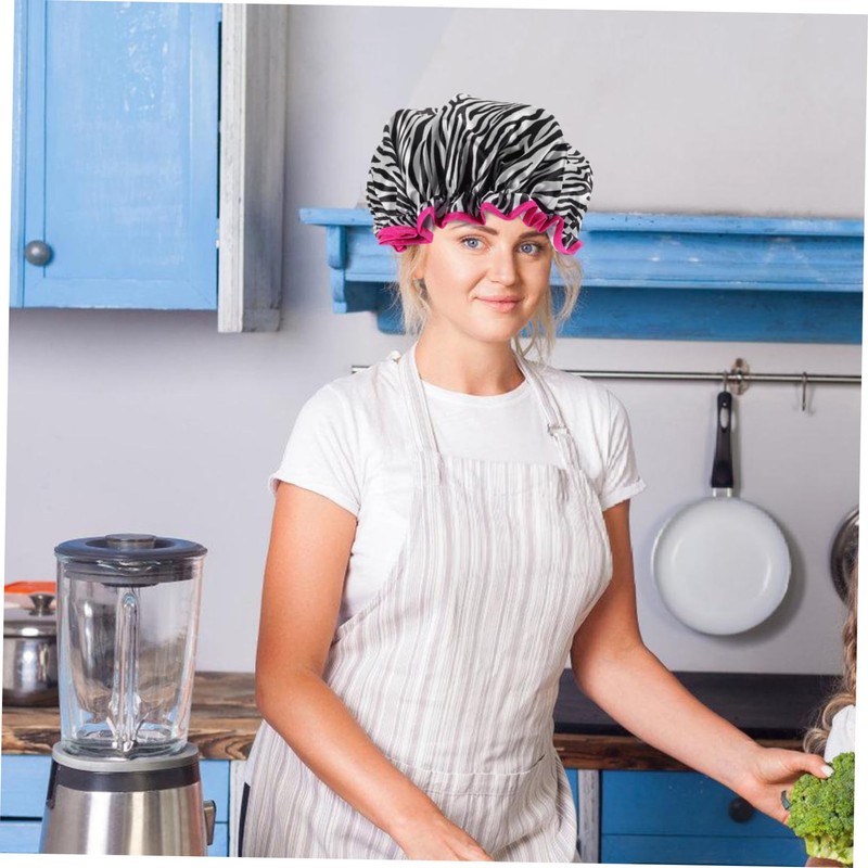 Mikinona Shower Cap Women Decorative Reusable Bath Hat for Long