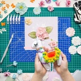 Anezus Exacto Cuchillo cortador de pasatiempos con alfombrilla de corte autocurativa A4, juego de cuchillos de pasatiempos con 30 cuchillas exacto, cuchillo de arte de precisión para manualidades de papel, plantilla de álbumes de recortes