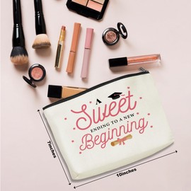 Inspirational Graduation Gifts Cosmetic Bag Class of 2025 Senior 2025 Makeup Bag Nurse Phd Graduation Gifts University College Middle Masters Degree Graduation Gifts for Women Daughter Makeup Pouch