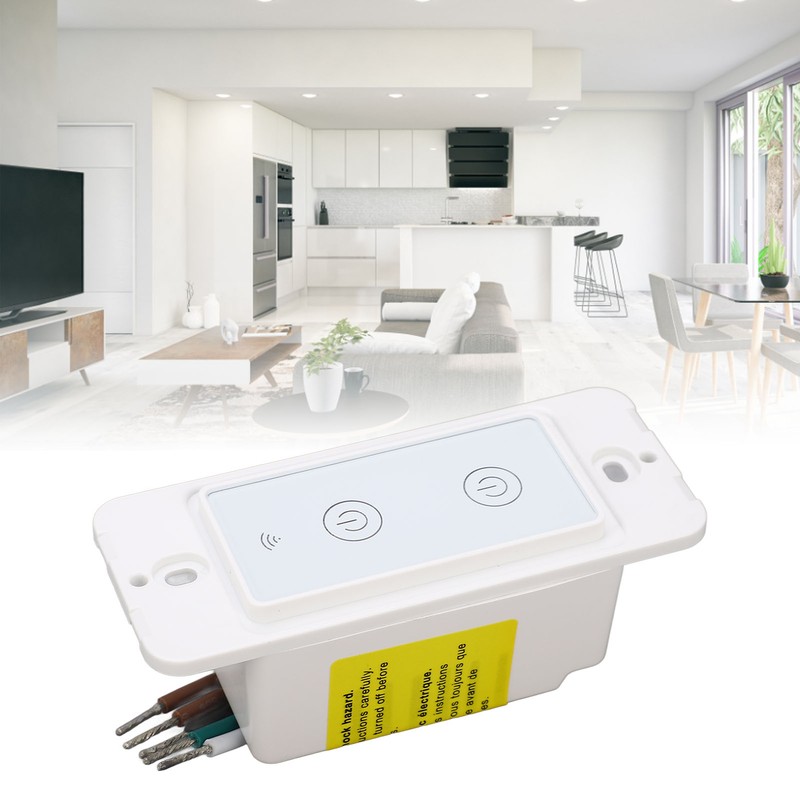 Smart Wall Switch 2 Gang Touch Glass Panel Support Voice