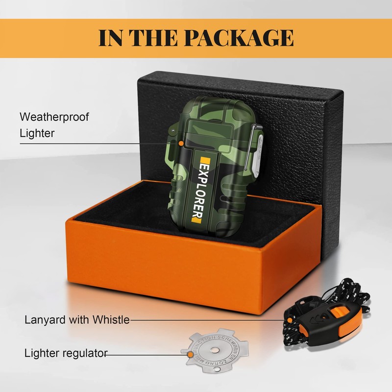 SAMNIU Torch Lighter, Double Jet Flame, Waterproof, Windproof, Refillable Butane
