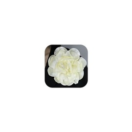 Dainty Satin Fabric Rose Flower Large Big Brooches Pins Silk Camellia Flower Oversized Brooch Pin for Women Wedding Party Dance Dress Accessories Jewelry Gifts (beige)