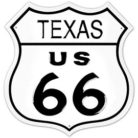 Route 66 Texas Highway Road Tin Sign